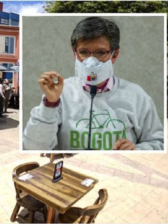 El Chorro de Quevedo, en Bogotá, junto a foto de alcaldesa Claudia López, para ilustrar que el Banco Mundial negó tener un ‘ranking’ de ciudades ejemplo en reactivación post COVID-19.