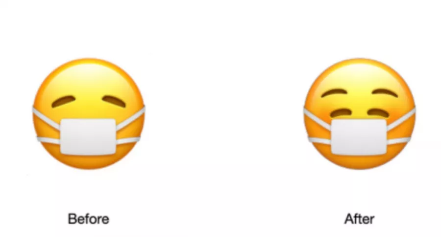 Actualización del emoji con mascarilla médica en Apple.