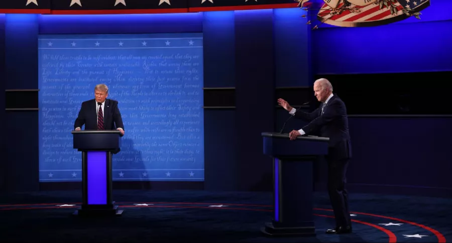 Debate entre Donald Trump y Joe Biden, a propósito de las elecciones en Estados Unidos. 
