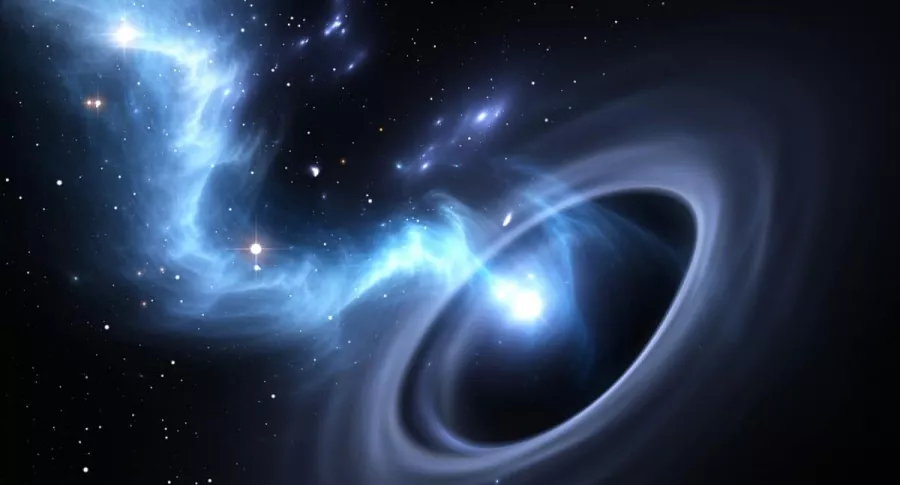 Imagen de referencia de un agujero negro, tema por el cual 3 científicos recibieron un premio Nobel.