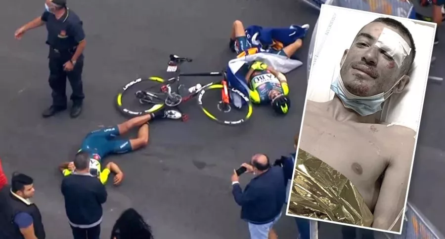 Etienne van Empel y Luca Wackermann (foto), accidentados en el Giro de Italia por culpa de un helicóptero.