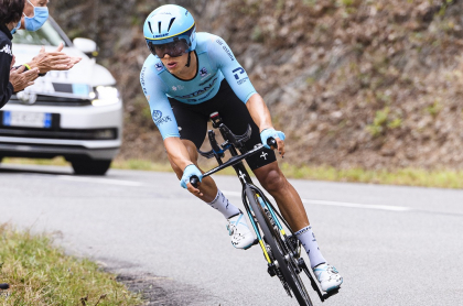 Harold Tejada en el Tour de Francia, ciclista colombiano que fue asaltado en Bogotá