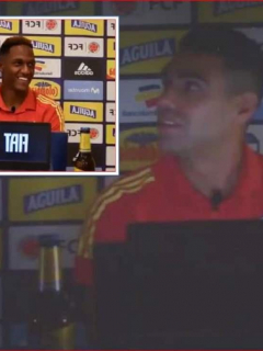 Falcao y Yerry Mina estaban en rueda de prensa cuando hubo un corte de energía