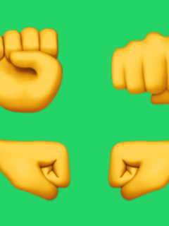 Emojis de puños de WhatsApp.