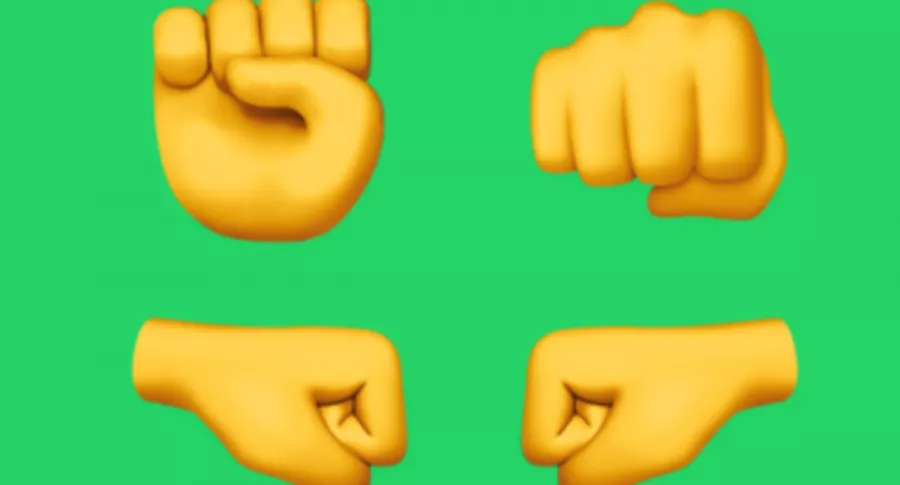 Emojis de puños de WhatsApp.