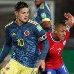 James Rodríguez en el partido Chile vs. Colombia, Tabla de posiciones <a href=