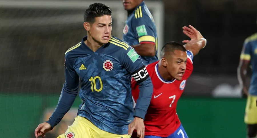 James Rodríguez en el partido Chile vs. Colombia, Tabla de posiciones Eliminatorias sudamericanas tras fecha 2