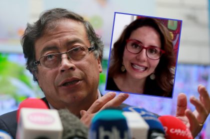 Gustavo Petro, que arremetió contra Paola Ochoa, y la periodista de Blu Radio. (Fotomontaje de Pulzo).