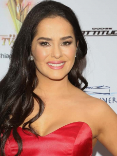 Danna García, actriz de 'Pasión de gavilanes' que es esposa de un escritor español, en los Premios TV y Novelas 2015.