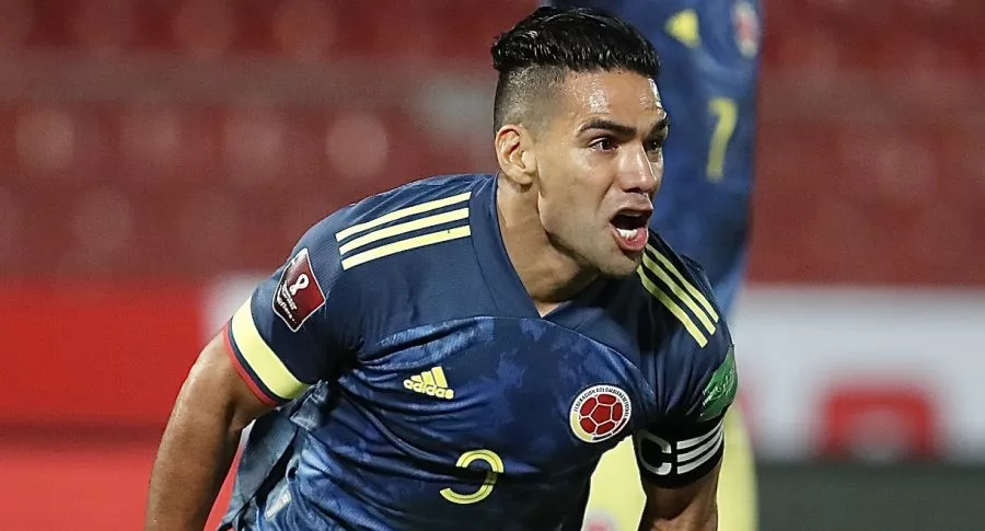 Falcao García celebrando su gol a Chile, los 35 goles de Falcao en la Seleccio´n Colombia