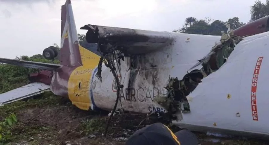 Avión de carga de AerCaribe que se estrelló en el Amazona peruano