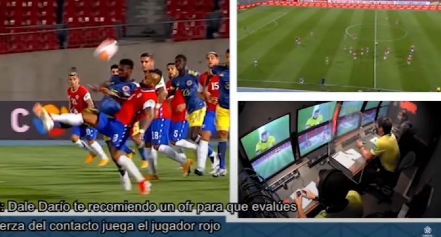 Árbitros del VAR que decidieron penal en contra de Colombia en partido contra Chile, Conmebol reveló audio