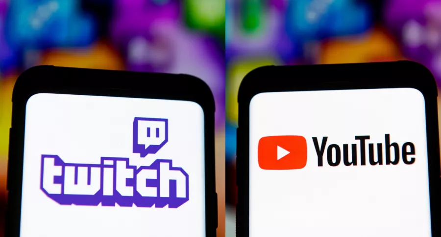 Logotipos de Twitch y YouTube para ilustrar nota sobre sus diferencias y cómo funciona Twitch