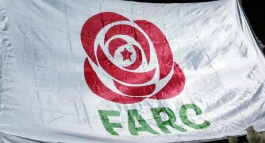 Bandera del partido Farc.que se unirá a las protestas de la minga indigena.
