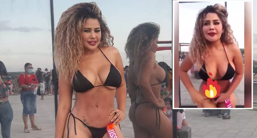 Lindagus Correa, Miss Tanga Girl Barranquilla, a quien se le cayó la pieza inferior de su bikini en un desfile, dio su versión de los hechos y dijo que se trató de un accidente, no de un show.