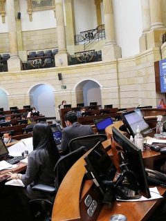 El presidente del Senado, Arturo Char, lidera la sesión en la que se aprobó el Presupuesto General de la Nación.