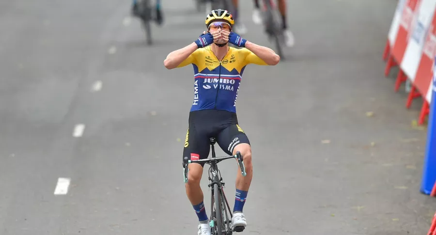 Primoz Roglic en la etapa 1 de la Vuelta a España 2020, clasificación general.