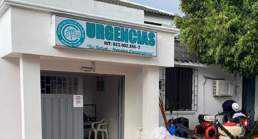 Imagen del centro médico de Morroa, Sucre; una mujer murió siendo llevada en silla mecedora a esa clínica