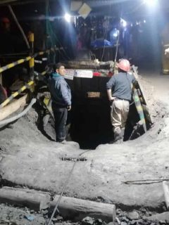 Imagen de la mina del accidente en que tres personas quedaron atrapadas por derrumbe, en Boyacá