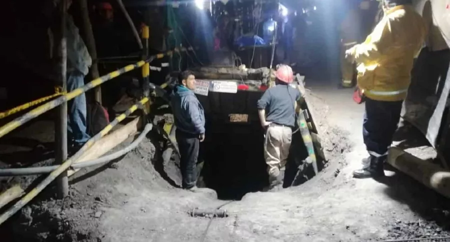 Imagen de la mina del accidente en que tres personas quedaron atrapadas por derrumbe, en Boyacá
