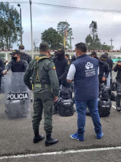 Defensoría del Pueblo verifica implementos del Esmad para el paro nacional de este 21 de octubre de 2020