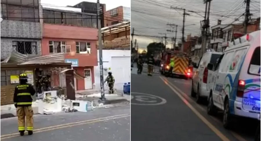 Capturas de pantalla de explosión que ocurrió este miércoles 21 de octubre en occidente de Bogotá