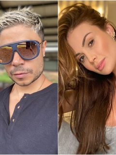 Fotomontaje de Daniel Calderón y Sara Uribe, a propósito de que él habló del fin de su relación