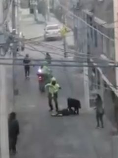 Imagen del hombre que resultó herido durante una riña en Usaquén, en el norte de Bogotá.