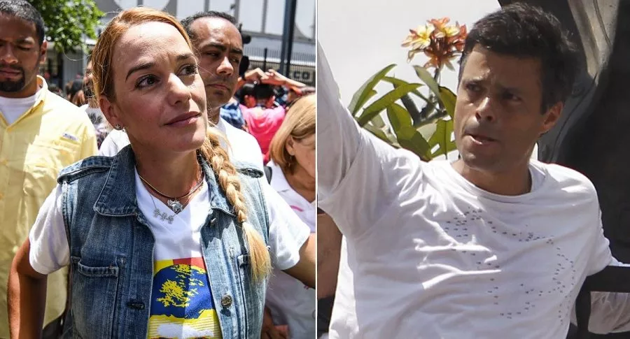 Lilian Tintori y su esposo Leopoldo López, quienes se reencontraron en Madrid, España, luego de que el líder opositor se le volara a Maduro de Venezuela (fotomontaje Pulzo). 
