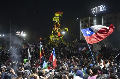 Santiago de Chile luego de la plebiscito constitucional, celebrado este domingo.