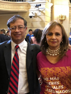 Gustavo Bolívar, Gustavo Petro y Ángela María Robledo, en el Congreso.