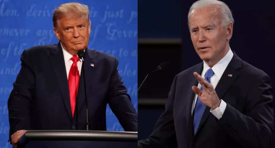 Imágenes de Donald Trump y Joe Biden en el último debate presidencial para ilustrar nota sobre las apuestas electorales
