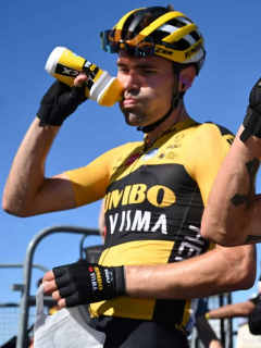 Tom Dumoulin se retira de la Vuelta a España. Imagen de referencia junto a Primoz Roglic.