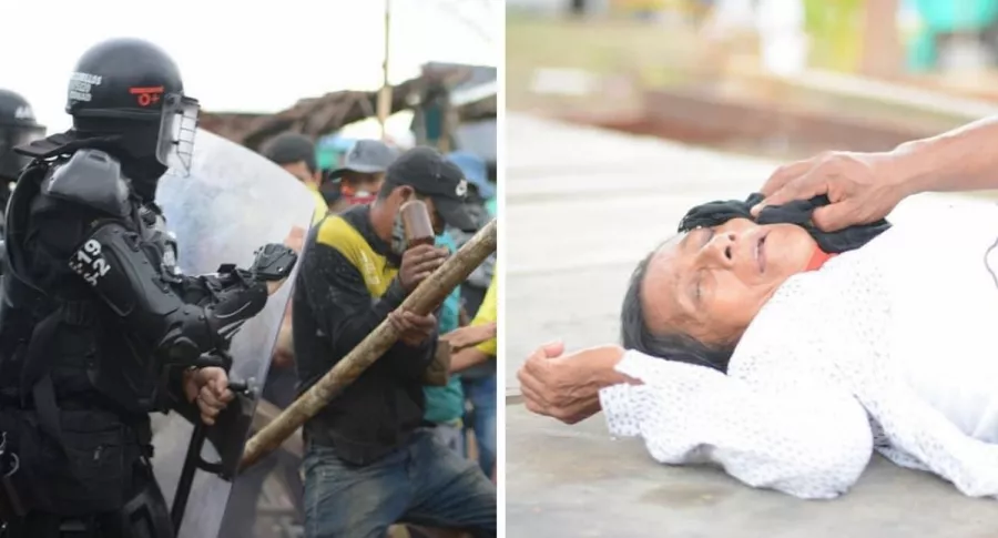 Indígenas heridos por desalojo del Esmad en Leticia, Amazonas