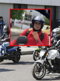 Motos en Colombia y captura de pantalla de motociclista que le escupió a enfermera en Medellín