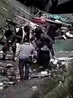 Imagen del caño en Los Comuneros (en Bogotá), donde fue hallado un cadáver.