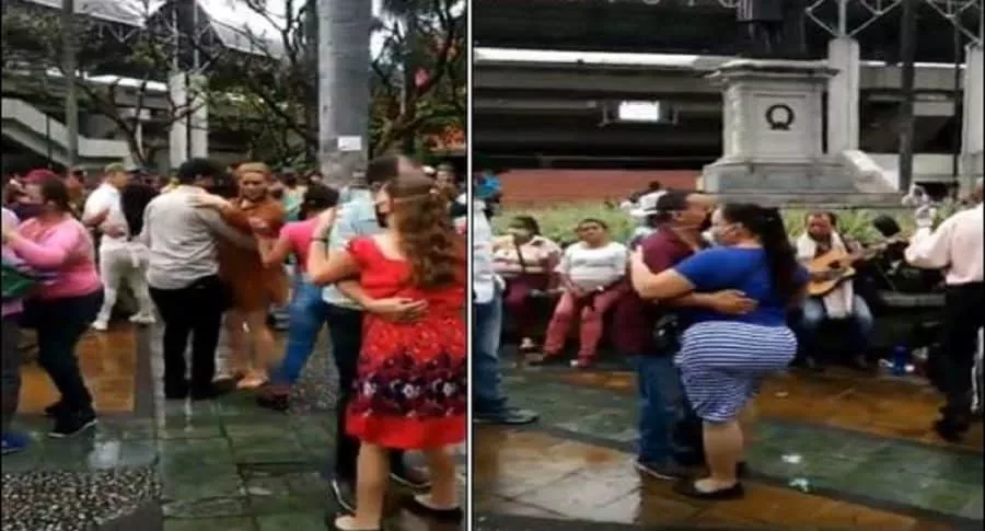 Imágenes de la fiesta en el Parque Berrío por el que el alcalde de Medellín hizo un llamado al autocuidado