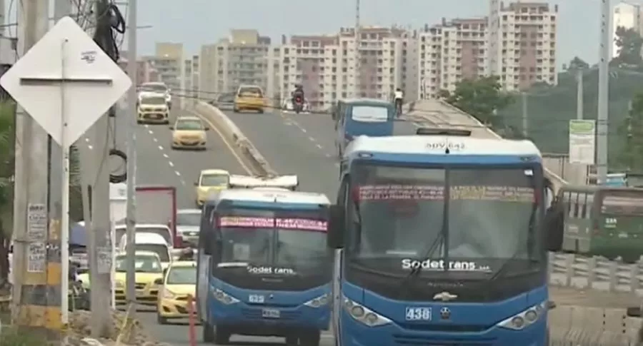 Imagen de los buses en Barranquilla, a propósito de un reciente caso de atraco. 