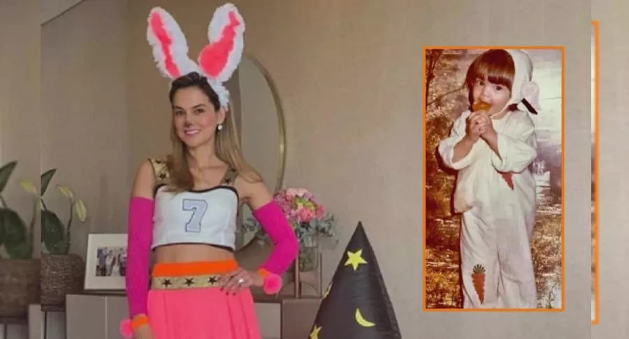 Catalina Gómez con disfraz de coneja antes y después, a propósito de top de disfraces de famosos antes de la fama. 