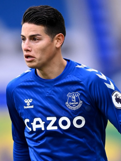 James Rodríguez jugando con el Everton