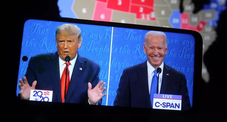 Joe Biden y Donald Trump durante le último debate antes de las elecciones presidenciales de Estados Unidos.