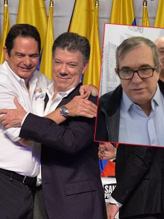 Germán Vargas Lleras, Juan Manuel Santos y Rodrigo Londoño, alias 'Timochenko'. (Fotomontaje de Pulzo)