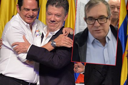 Germán Vargas Lleras, Juan Manuel Santos y Rodrigo Londoño, alias 'Timochenko'. (Fotomontaje de Pulzo)