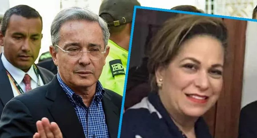 Álvaro Uribe, que habló sobre audios de su exasesora 'Caya' Daza, y ella. (Fotomontaje de Pulzo)