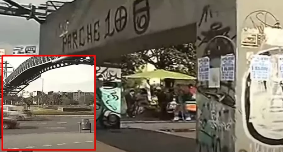 Puente peatonal de la avenida Boyacá con calle 80, donde ha habido casos de robos de bicicleta. 