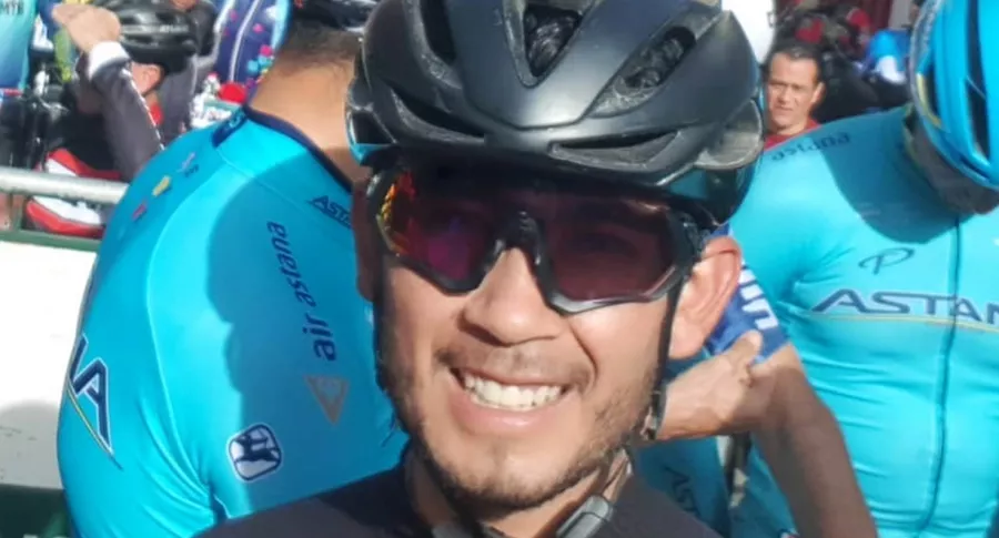 Volqueta estrella al ciclista boyacense Rodolfo Torres en Duitama. Imagen de referencia del pedalista.