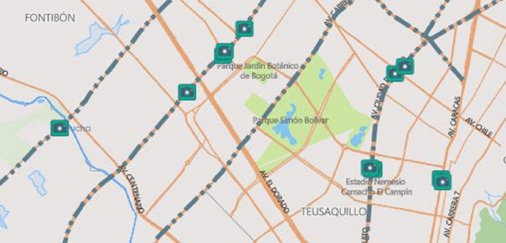 Captura de pantalla mapa camarassalvavidasbogota.com.
