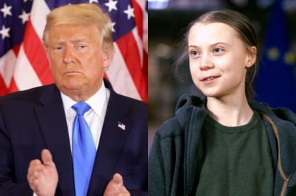 El presidente estadounidense Donald Trump y la activista ambientalista Greta Thunberg.