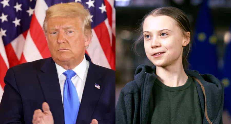 El presidente estadounidense Donald Trump y la activista ambientalista Greta Thunberg.