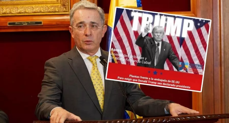 Álvaro Uribe Vélez, que desmintió que esté promoviendo plantón para apoyar a Donald Trump 